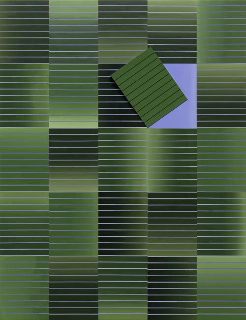 홍미희, 숲속에서, 2025, acrylic, paste board, canvas on panel, 145.5x112.1cm. 이미지 김리아갤러리