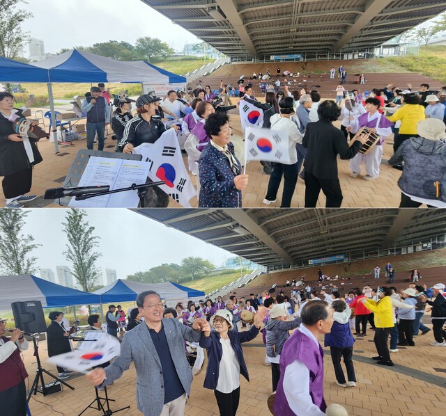 세종시 장군면 풍물단과 세종시 국혼예술인들의 출연으로 흥겨움을 더한 축제 한마당. 사진 금강수변공원학교 마을공동체.