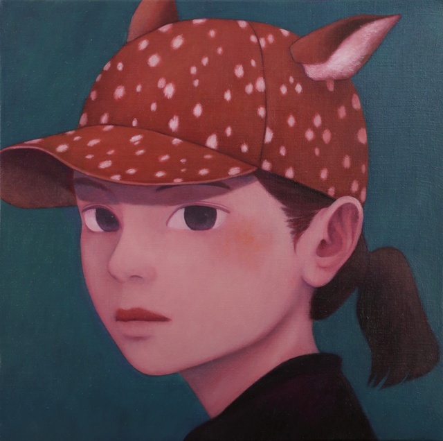 타츠히토 호리코시, Bambi, 2025,  acrylic and oil on canvas, 41x41cm(S6). 이미지 갤러리조은