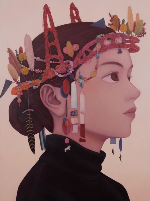 타츠히토 호리코시, Like creating a garden, 2025, acrylic and oil on canvas, 130.3x97cm(F60). 이미지 갤러리조은