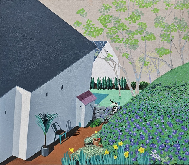 뒷마당의 봄. 이미지 하랑갤러리