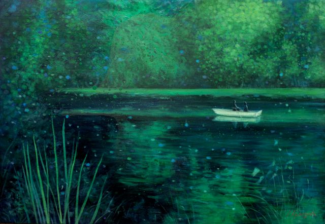 하이경,  호수(A lake), 2025, oil on canvas, 80.3x116cm. 이미지 갤러리벨비