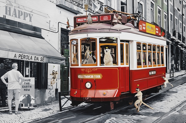 정성준, Off to Work with a Smile, 2025, oil on canvas, 91x60.7cm. 이미지 아뜰리에아키