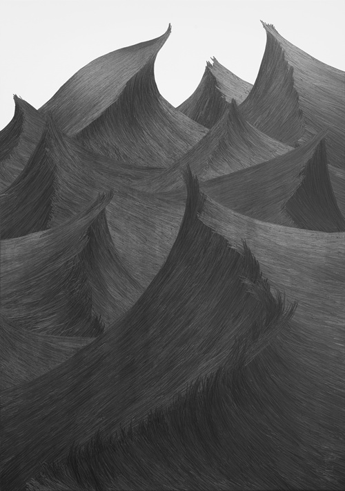 그려보다 파도, 2023, 종이 위에 연필, 172x122cm. 이미지 서울아트나우