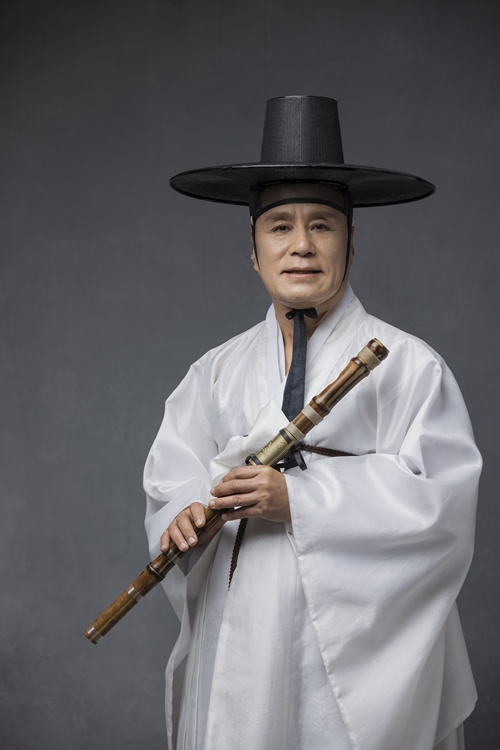 서울특별시 무형유산 삼현육각 대금 예능보유자 이철주 명인. 사진 선릉아트홀