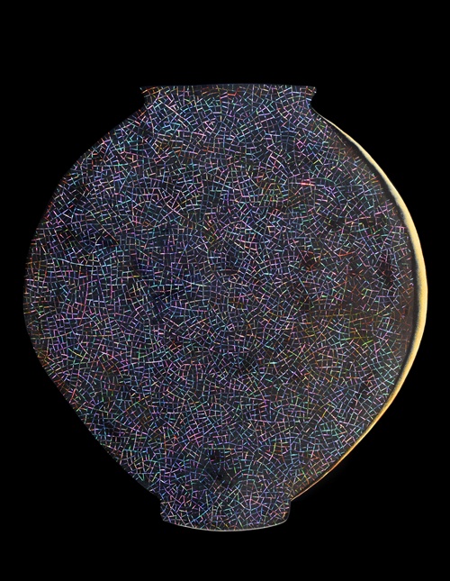 New moon, 2024, 옻칠,나전,은분, 66x86cm. 이미지 하랑갤러리