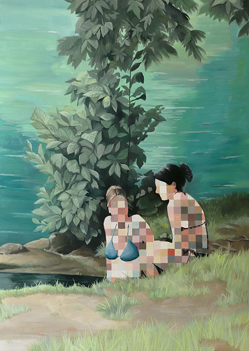 박보선, 한 여름, 2025, Gouache on paper, 36x51cm. 이미지 갤러리조은