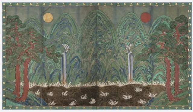 일월오봉도 병풍. 이미지 국립고궁박물관.