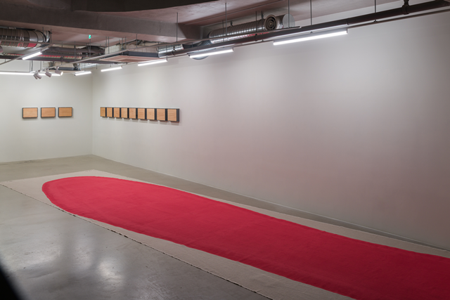 개 혀, 2025, 천 위에 수성페인트, 26x235cm. 이미지 갤러리밈