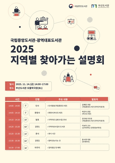 '2025 지역별 찾아가는 설명회' 포스터.  이미지 국립중앙도서관