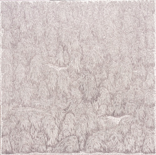 산수경-11, 2010, Acrylic on canvas, Scratched, 190x190cm. 이미지 갤러리508