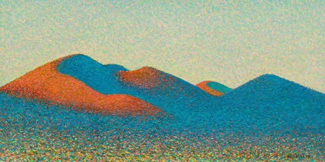 새별오름, 2024, oil, acrylic on canvas, 40x80cm, 이미지 백성원