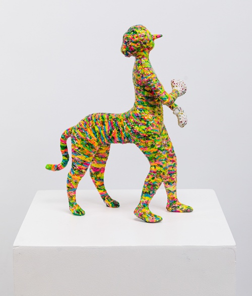 Pinocchio-Centaures-2, 2024, acrylic, resin, clay, steel wire, wood prop 38x12x30cm. 이미지 백성원