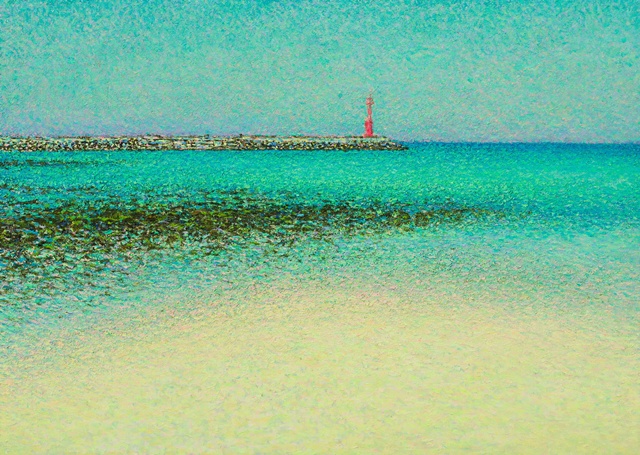 제주 해변, 2025,  oil, acrylic on canvas, 65.1x90.9cm. 이미지 백성원