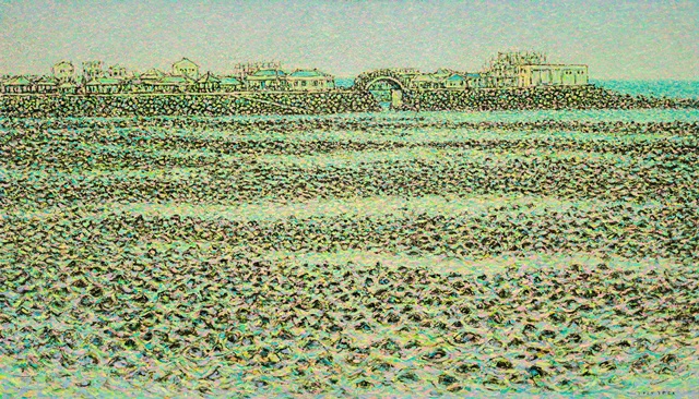 신촌연가2, 2025, oil, acrylic on canvas, 112.1x193.9cm. 이미지 백성원