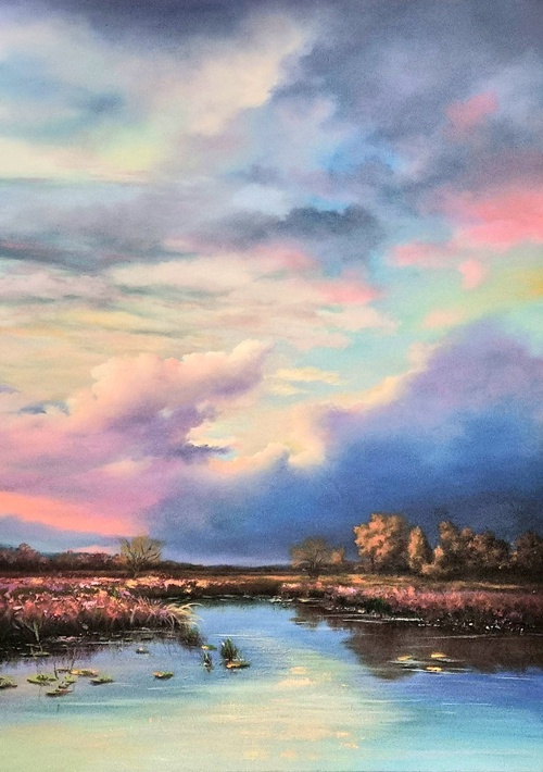 지나간 자리, 2025, Oil on canvas, 100x80cm. 이미지 영산강문화관